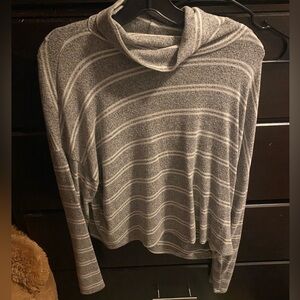 Grey & white striped sweater